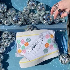 Colorful Smile Bangs High-Top Sneakers